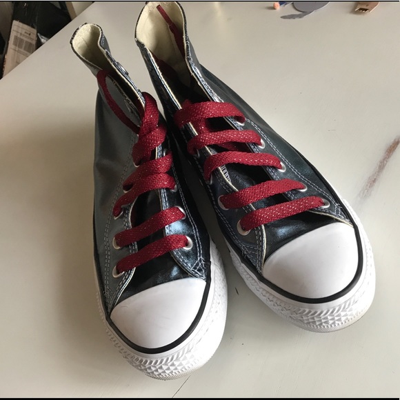 Converse Shoes - Metallic Blue Converse All Star High Tops